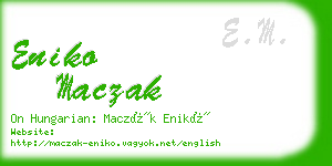 eniko maczak business card